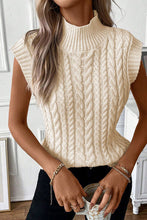 Load image into Gallery viewer, Cable-Knit Mock Neck Sweater Vest