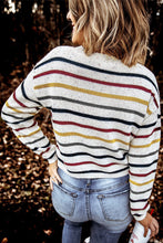 Load image into Gallery viewer, Striped Round Neck Ribbed Trim Sweater