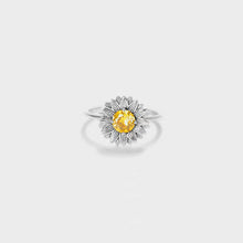 Load image into Gallery viewer, Sunflower Zircon 18K Gold-Plated Ring