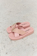 Load image into Gallery viewer, Forever Link Studded Cross Strap Sandals in Blush