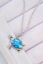 Load image into Gallery viewer, Opal Turtle Pendant Chain-Link Necklace