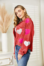 Load image into Gallery viewer, Heart Sequin Dropped Shoulder Jacket