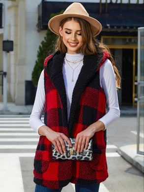 Plaid Hooded Vest