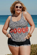 Load image into Gallery viewer, Plus Size Mixed Print Tankini Set with Pockets