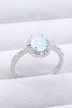 Load image into Gallery viewer, 925 Sterling Silver Natural Moonstone Halo Ring