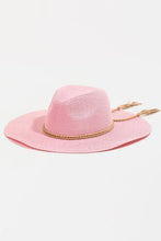 Load image into Gallery viewer, Fame Straw Braided Rope Strap Fedora Hat