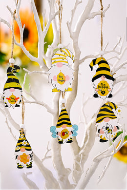 3-Pack Bee Wood Gnome Hanging Widgets