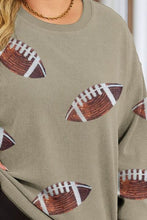 Load image into Gallery viewer, Plus Size Sequin Football Dropped Shoulder Sweatshirt