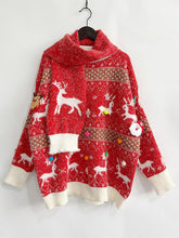 Load image into Gallery viewer, Christmas Element Round Neck Sweater and Scarf Set