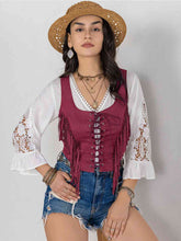 Load image into Gallery viewer, Fringe Lace-Up Vest