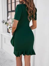 Load image into Gallery viewer, Ruffled Round Neck Short Sleeve Mini Dress