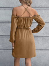 Load image into Gallery viewer, Cold-Shoulder Crisscross Mini Dress