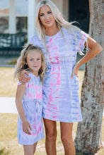 Load image into Gallery viewer, Women Tie-Dye Belted T-Shirt Dress