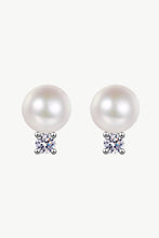 Load image into Gallery viewer, Moissanite Pearl Stud Earrings