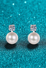Load image into Gallery viewer, Moissanite Pearl Stud Earrings