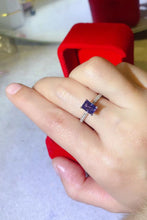 Load image into Gallery viewer, 1 Carat Moissanite 925 Sterling Silver Rectangle Ring in Blue