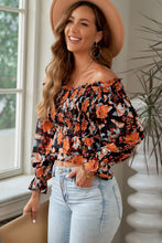 Load image into Gallery viewer, Floral Smocked Off-Shoulder Peplum Top