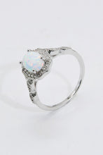 Load image into Gallery viewer, 925 Sterling Silver Platinum-Plated Opal Ring