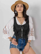 Load image into Gallery viewer, Fringe Lace-Up Vest