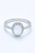 Load image into Gallery viewer, 925 Sterling Silver Natural Moonstone Halo Ring