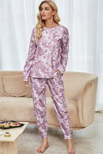 Load image into Gallery viewer, Tie-Dye Long Sleeve Top and Drawstring Joggers Lounge Set