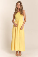 Load image into Gallery viewer, J.NNA Texture Crisscross Back Tie Smocked Maxi Dress