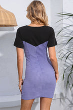 Load image into Gallery viewer, Round Neck Two-Tone Mini Dress