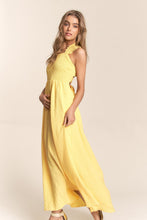 Load image into Gallery viewer, J.NNA Texture Crisscross Back Tie Smocked Maxi Dress