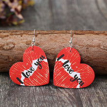 Load image into Gallery viewer, I LOVE YOU Heart Leather Earrings