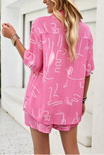 Load image into Gallery viewer, Printed Button Up Shirt and Shorts Set