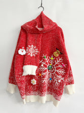 Load image into Gallery viewer, Christmas Element Round Neck Sweater and Scarf Set