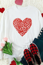 Load image into Gallery viewer, Leopard Heart Graphic Drop Shoulder Sweatshirt