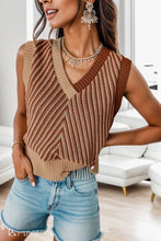 Load image into Gallery viewer, Striped V-Neck Sweater Vest