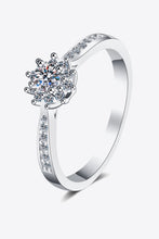 Load image into Gallery viewer, Moissanite Rhodium-Plated Snowflake Ring