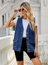 Load image into Gallery viewer, Button Down Denim Vest