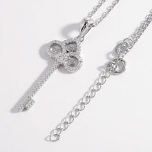 Load image into Gallery viewer, 925 Sterling Silver Inlaid Zircon Key Shape Necklace