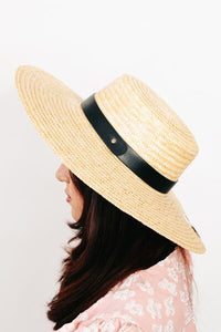 Fame Flat Brim Straw Weave Hat