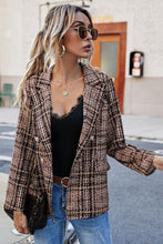 Load image into Gallery viewer, Full Size Plaid Buttoned Blazer