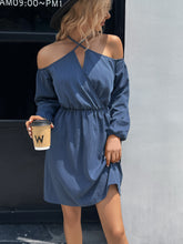 Load image into Gallery viewer, Cold-Shoulder Crisscross Mini Dress