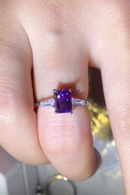 Load image into Gallery viewer, 1 Carat Moissanite Platinum-Plated Rectangle Ring in Purple