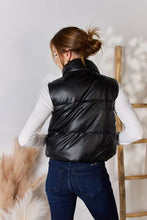 Load image into Gallery viewer, Love Tree Faux Leather Snap and Zip Closure Vest Coat