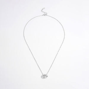 925 Sterling Silver Inlaid Zircon Heart Necklace