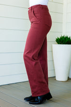 Load image into Gallery viewer, Phoebe High Rise Front Seam Straight Jeans in Burgundy