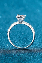 Load image into Gallery viewer, Rhodium-Plated 2 Carat Moissanite Four-Prong Ring