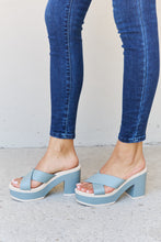 Load image into Gallery viewer, Weeboo Cherish The Moments Contrast Platform Sandals in Misty Blue