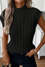 Load image into Gallery viewer, Cable-Knit Mock Neck Sweater Vest