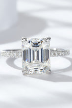 Load image into Gallery viewer, Emerald Cut 4 Carat Moissanite Side Stone Ring