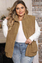 Load image into Gallery viewer, Plus Size Collared Neck Open Front Sweater Vest