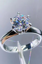 Load image into Gallery viewer, 925 Sterling Silver 3 Carat Moissanite 6-Prong Ring