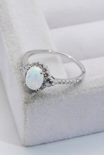 Load image into Gallery viewer, 925 Sterling Silver Platinum-Plated Opal Ring